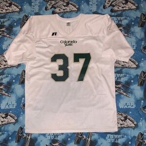 Russell Athletic White and Green Colorado State University Football Jersey 2XL